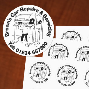 Mechanische Reparaturen und Wartung Runder Aufkleber
