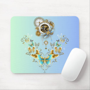 Mechanische Ruhe - Aquamarine Steampunkkunst Mousepad