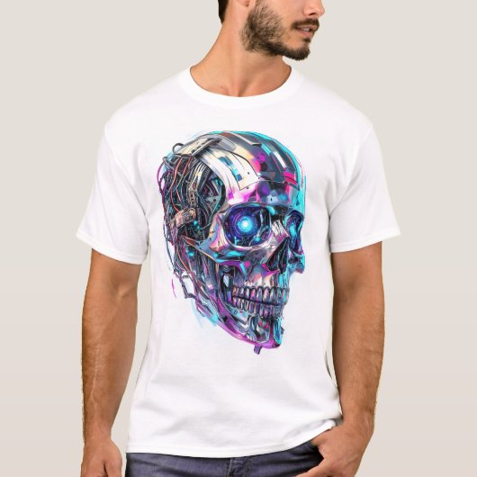 Mechanische Schädel-Matrix T-Shirt (Vorderseite)