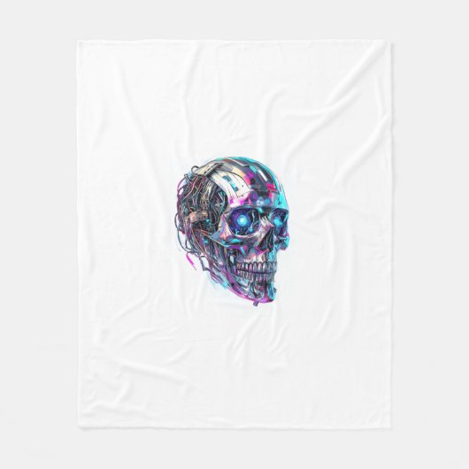 Mechanische Schädelmatrix Fleecedecke (Vorderseite)