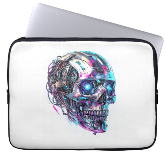 Mechanische Schädelmatrix Laptopschutzhülle (Vorderseite)