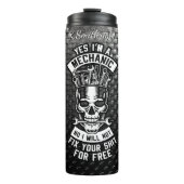 Mechanische Schädelwarnung Thermosbecher (Vorderseite)