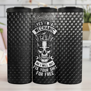 Mechanische Schädelwarnung Thermosbecher