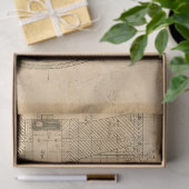 Mechanische Schaltpläne auf Tan-Decoupage Seidenpapier (Geschenk)