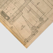 Mechanische Schaltpläne auf Tan-Decoupage Seidenpapier (Detail)