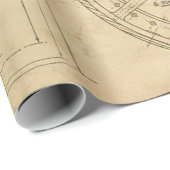 Mechanische Schaltpläne auf Tan Geschenkpapier (Rolleneckpunkt)