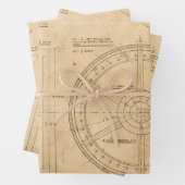 Mechanische Schaltpläne auf Tan Geschenkpapier Set (Beispiel)