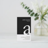 Mechanische Schwarz-weiße Monogramm-Visitenkarte Visitenkarte (Stehend Vorderseite)