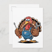 Mechanische Squad Türkei Erntedank Gobbler Ankündigungspostkarte (Vorne/Hinten)