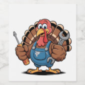 Mechanische Squad Türkei Erntedank Gobbler Weinetikett (Einzelnes Label)