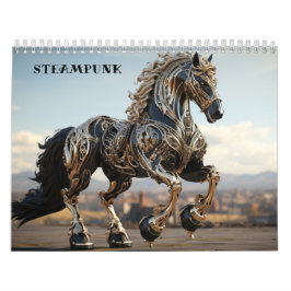 Mechanische Steampunk-Hengste Kalender