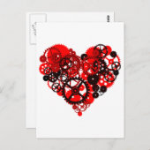 MECHANISCHE STEAMPUNK HERZ POSTKARTE (Vorne/Hinten)