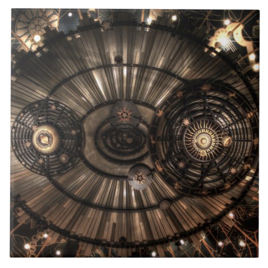 Mechanische Steampunk-Sternbilder Fliese (Vorderseite)