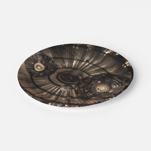 Mechanische Steampunk-Sternbilder Pappteller (Schrägansicht)