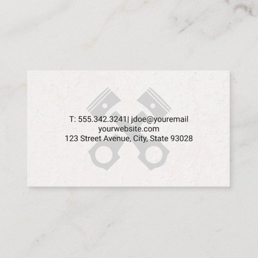 Mechanische Technik | Kolben Visitenkarte (Rückseite)