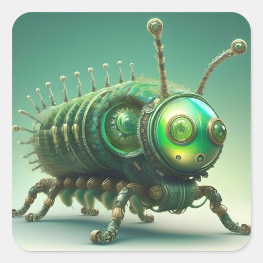 Mechanische technische Raupe Quadratischer Aufkleber (Vorderseite)