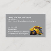 Mechanische und Instandhaltung von schweren Ausrüs Visitenkarte (Vorderseite)