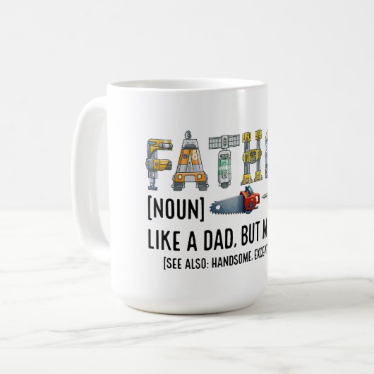 Mechanische Vaterschaft: bis zum Letzten gebaut Kaffeetasse (Vorderseite Links)