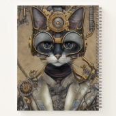 Mechanische Vintage Steampunkkatze Notizblock (Rückseite)