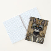Mechanische Vintage Steampunkkatze Notizblock (Innenseite)