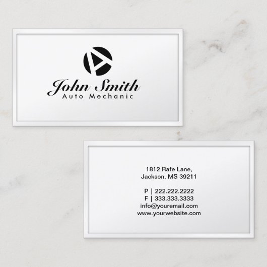 Mechanische Visitenkarte für das Auto an der weiße (Vorne/Hinten)