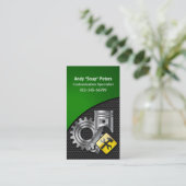 Mechanische Visitenkarte - Kolben und Getriebe (Stehend Vorderseite)