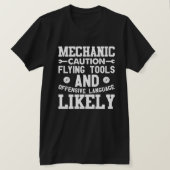 Mechanische Vorsicht fliegenden Werkzeuge Funny Bl T-Shirt (Design vorne)