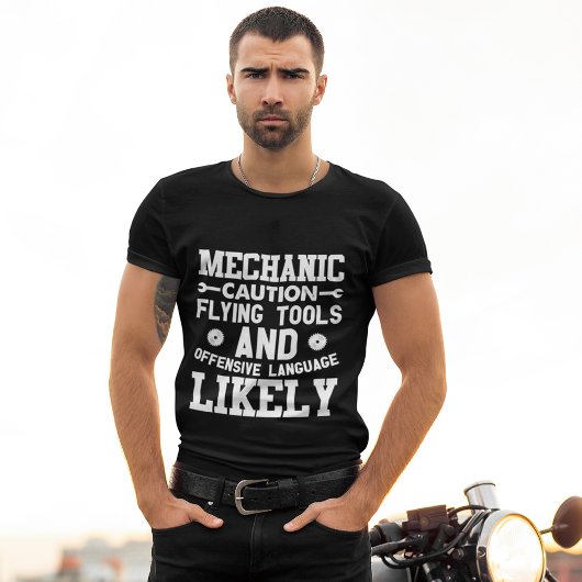 Mechanische Vorsicht fliegenden Werkzeuge Funny Bl T-Shirt