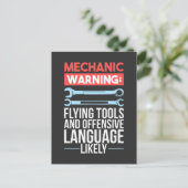 Mechanische Warnung Postkarte (Stehend Vorderseite)