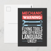 Mechanische Warnung Postkarte (Vorne/Hinten)