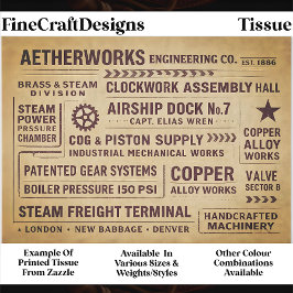 Mechanische Werke Fabrik Typographie FA7 Decoupage Seidenpapier
