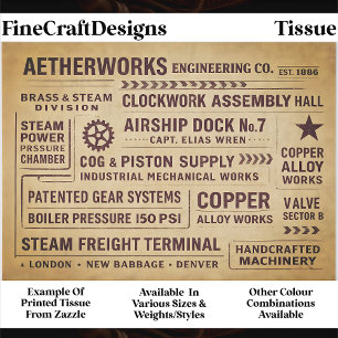 Mechanische Werke Fabrik Typographie FA7 Decoupage Seidenpapier