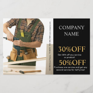 Mechanische Werkzeuge Bau Tischlerei Tischler Flyer