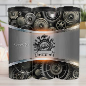 Mechanische Werkzeuge Emblem Getriebe Hintergrund Thermosbecher