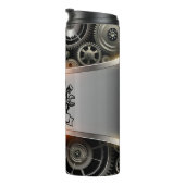 Mechanische Werkzeuge Emblem Getriebe Hintergrund Thermosbecher (Nach rechts gedreht)