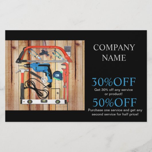 Mechanische Werkzeuge Handyman Carpentry Construct Flyer (Vorne)