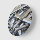 Mechanische Wrenches Man Höhle Garage Reparatur Runde Wanduhr (Winkel)