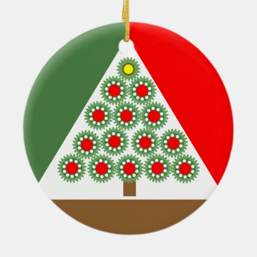 Mechanische Zahnradweide Keramik Ornament (Hinten)