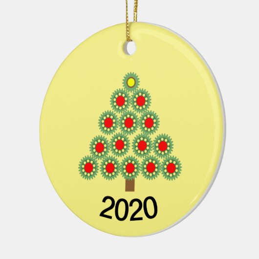 Mechanische Zahnradweide Keramik Ornament (Links)