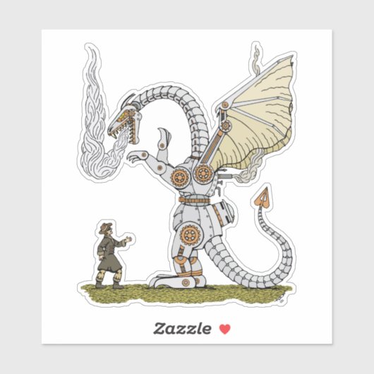 Mechanischer Drache Aufkleber (Blatt)