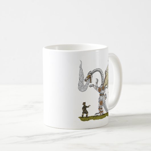 Mechanischer Drache Kaffeetasse (VorderseiteRechts)