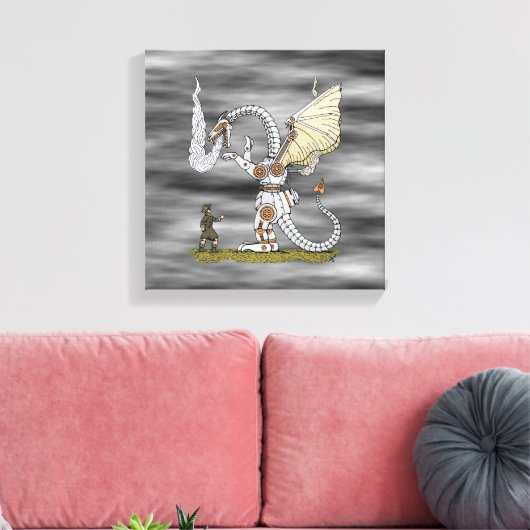 Mechanischer Drache Leinwanddruck (Insitu (Wohnzimmer))