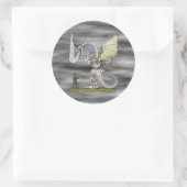 Mechanischer Drache Runder Aufkleber (Tasche)