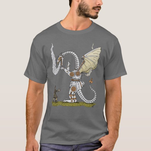 Mechanischer Drache T-Shirt (Vorderseite)