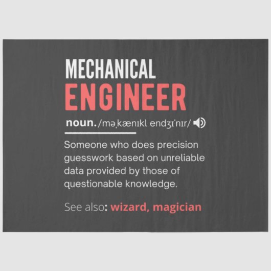 Mechanischer ENGINEER Seidenpapier (Vorderseite)