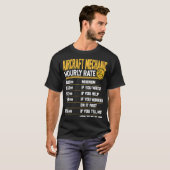 Mechanischer Flugzeugtechniker mit Stundensatz T-Shirt (Vorne ganz)