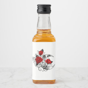 Mechanischer Halbmond mit Rote Rosen Alkoholflaschenetikett