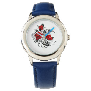 Mechanischer Halbmond mit Rote Rosen Armbanduhr