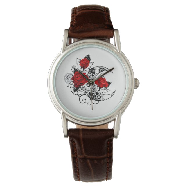Mechanischer Halbmond mit Rote Rosen Armbanduhr (Vorderseite)