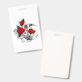 Mechanischer Halbmond mit Rote Rosen Ausweis (Vorder- & Rückseite)